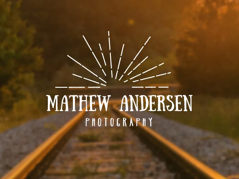 Hand-drawn sun rays & type logo