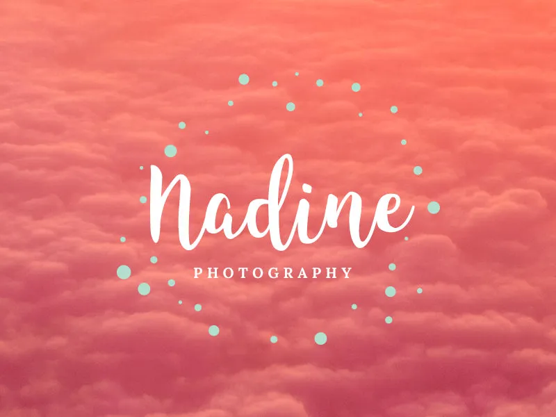 Playful logo with dot wreath