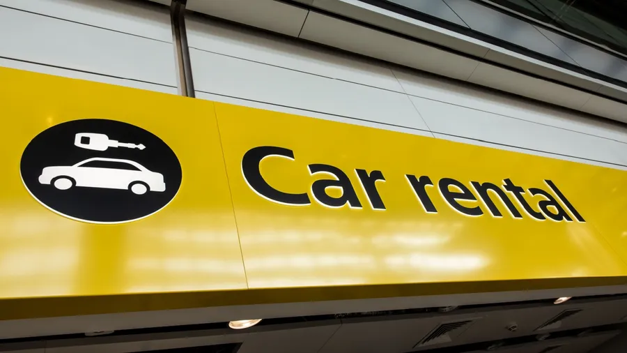 Hire Car Rental Sign at an Airport