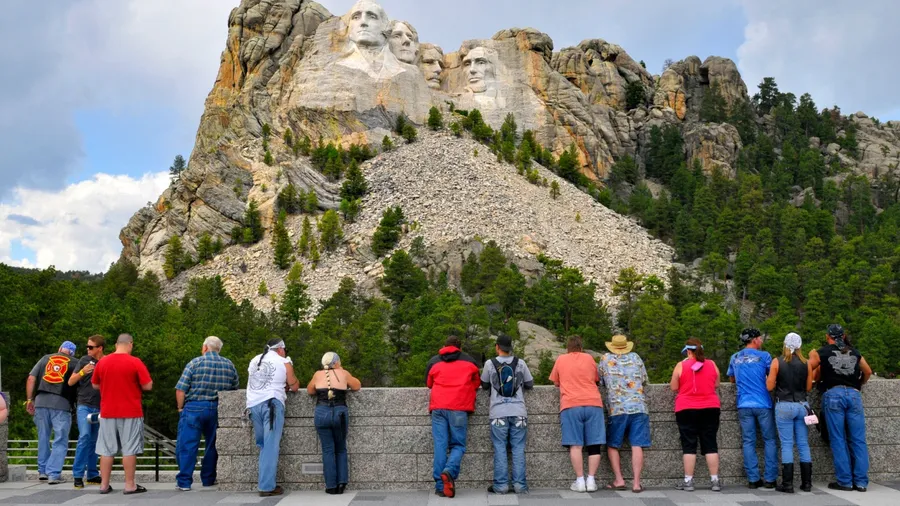 Visitors to Mount Rushmore National Park Rapid City, South Dakota. Created 09.01.23