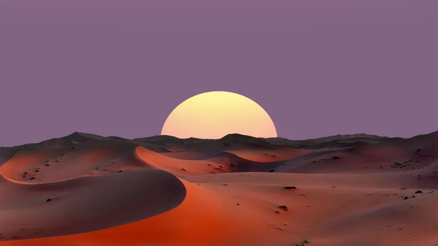 Sand dunes in the Sahara Desert at amazing sunrise, Merzouga, Morocco - Orange dunes in the desert of Morocco - Sahara desert, Morocco