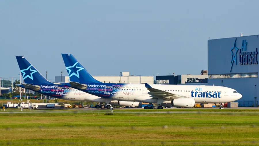 air transat airplanes and garage