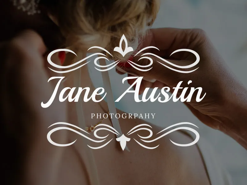 Elegant swirls wedding logo