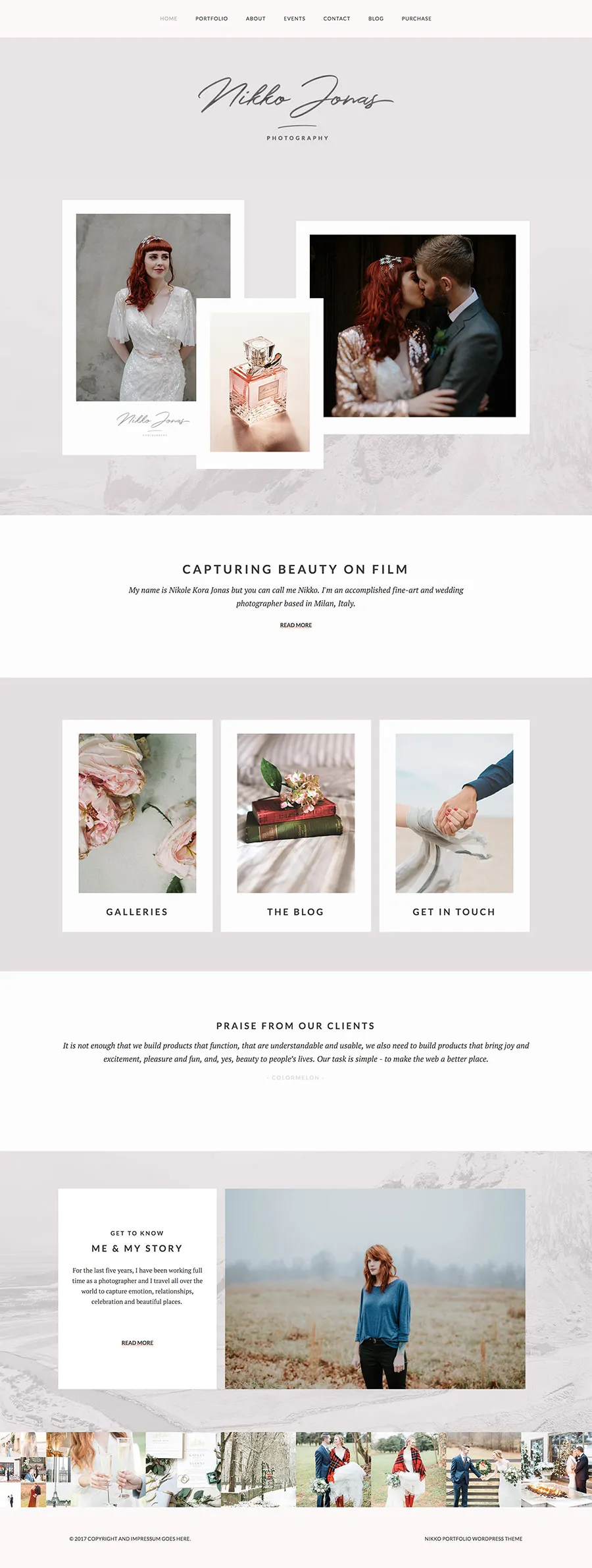Nikko Pro fine-art photography WordPress theme with Elementor page builder.