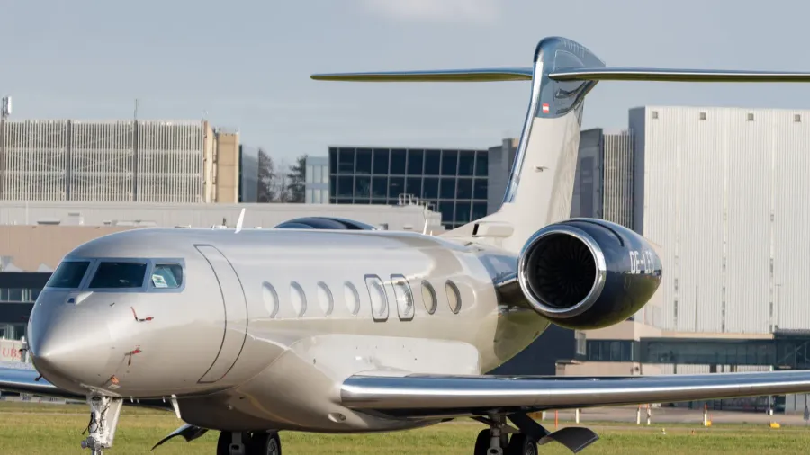 zurich switzerland january 19 2023 gulfstream g650 business aircraft is